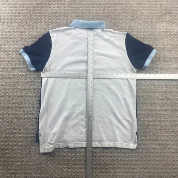 Chaps Golf Shirt Men Medium M Navy Blue White Color Block Everyday Polo - Picture 4 of 8